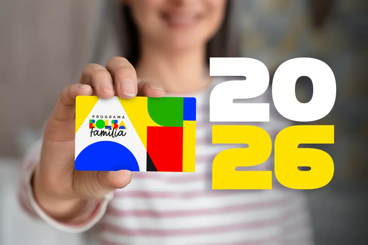 Cartão do Bolsa Família em destaque com indicação do ano de 2026 e referência ao pagamento para NIS finais 6, 7, 8, 9 e 0.